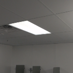 2x4 Clean room ceiling tile with vinyl laminated face in locker room